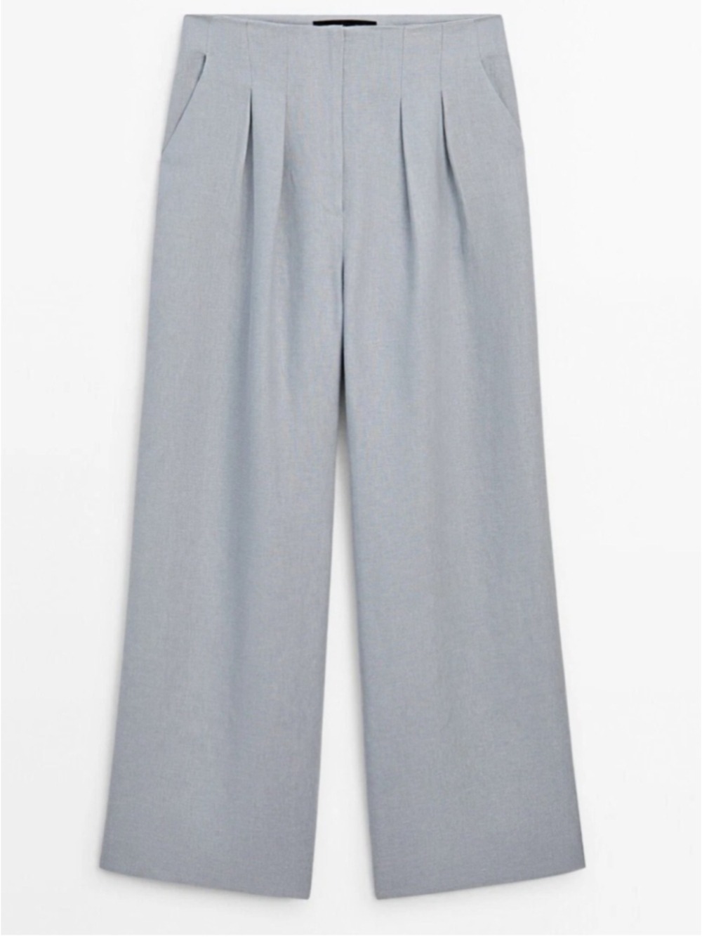 Massimo Dutti 100% Lindn FLOWING TROUSERS WITH DARTS Size 4